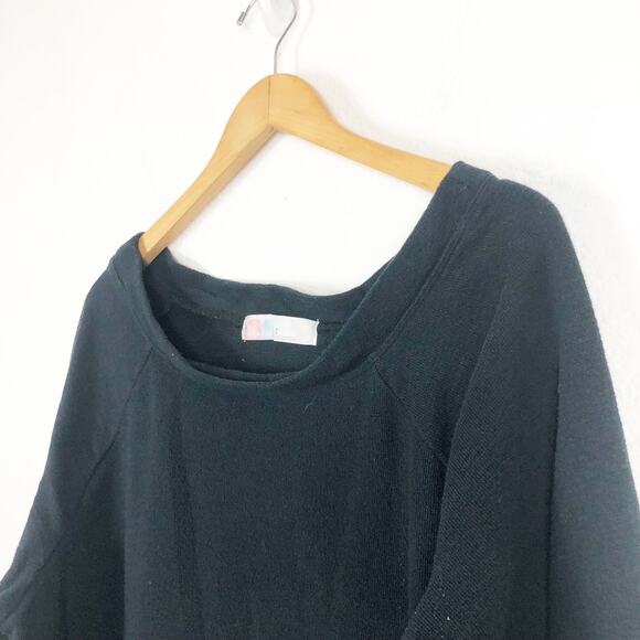 Free People Beach Mercer Textured Side Vent Tunic Top Large Black Loungewear - Picture 7 of 13